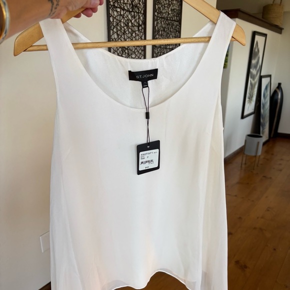 ST. JOHN 100% Silk Asymmetrical Blouse - Picture 6 of 14